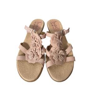 B.O.C. Born Juniper Women Comfort Leather Flower Strappy sandals size 6
